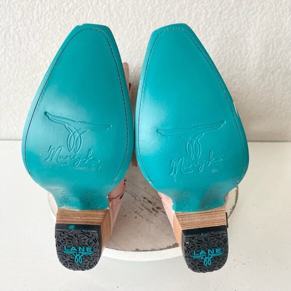 Lane SMOKESHOW Womens Cowboy Boots 8.5 Pink Western Cowgirl Mid Calf Pointed Toe - Picture 8 of 11